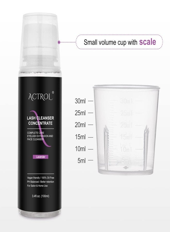 ACTROL Eyelash Cleanser Concentrate 100ml Lavender Professional Lash Shampoo Foaming Cleanser DIY Paraben & Sulfate Free Non-lrritating Wash for Extensions Lashes with Salon Home Care-Makes 20 Bottles - Image 4